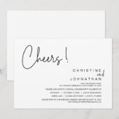 Cheers, bruiloft-elopementspartner, diner, dansen kaart (Voorkant / Achterkant)