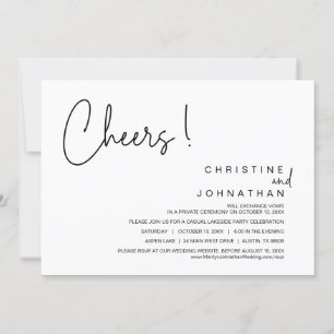 Cheers, bruiloft-elopementspartner, diner, dansen kaart