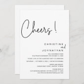 Cheers, bruiloft-elopementspartner, diner, dansen kaart (Voorkant / Achterkant)