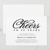 Cheers Business Jubileum Invitation Kaart (Voorkant / Achterkant)
