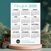 Cheers Calendar - Blauwgroen witte zakelijke Logo Feestdagenkaart