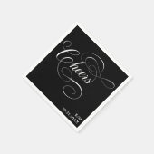 Cheers |  Calligrafie Black Moody Wedding Servet (Hoek)