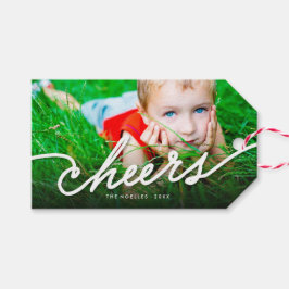 Cheers Calligrafiescript Modern Photo Holiday Cadeaulabel