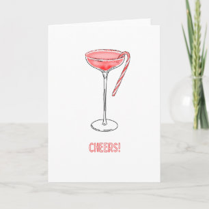 Cheers! Candy Cane Cocktail Christmas Kaart