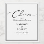 Cheers Celebration Bruiloft Jubileum Liquor Wijn Etiket (Enkel label)