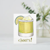 Cheers! Celebration Margarita Cocktail Lime Green Briefkaart (Staand voorkant)