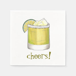 Cheers! Celebration Margarita Cocktail Party Drink Servet