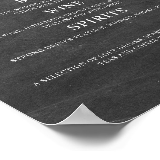 Cheers Chalkboard Wedding Bar Sign Poster (Hoek)