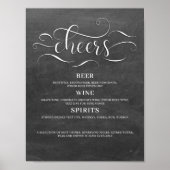 Cheers Chalkboard Wedding Bar Sign Poster (Voorkant)