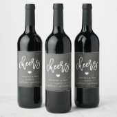 Cheers | Chalkboard Wedding Wine Labels Wijn Etiket (Flessen)