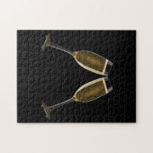 Cheers Champagne Celebration Kerstmis Nieuwjaar Legpuzzel (Horizontaal)