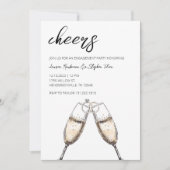 Cheers Champagne Engagement Party Kaart (Voorkant)