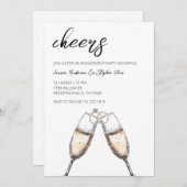 Cheers Champagne Engagement Party Kaart (Voorkant / Achterkant)