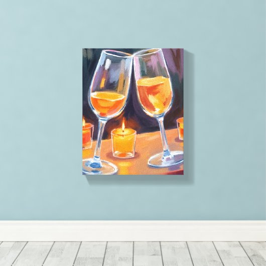 Cheers Champagne | gefeliciteerd Canvas Afdruk (Insitu (Houten vloer))