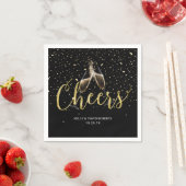 Cheers Champagne Toast Gouden Confetti Servet (Insitu)