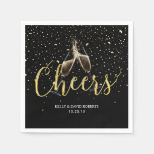 Cheers Champagne Toast Gouden Confetti Servet