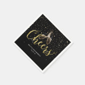 Cheers Champagne Toast Gouden Confetti Servet (Hoek)