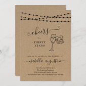 Cheers Champagne & Whiskey Birthday Invitation Kaart (Voorkant / Achterkant)
