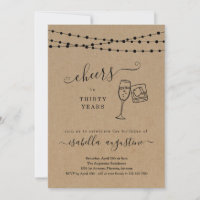 Cheers Champagne & Whiskey Birthday Invitation