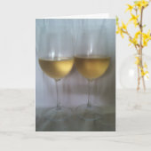 Cheers! Chardonnay voor twee Wenskaarten Kaart (Gele Bloem)