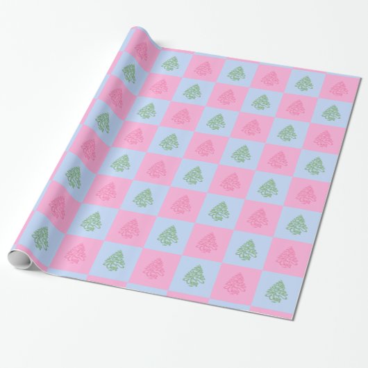 CHEERS CHRISTMAS TREES 2-GIFT WRAP PAPIER (Uitgerold)