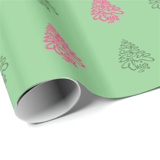 CHEERS CHRISTMAS TREES 5-GIFT WRAP PAPIER (Rol Hoek)