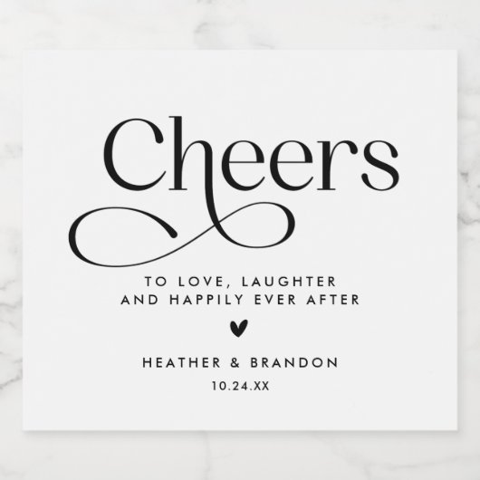 Cheers Classic Bruiloft Mousserende Wijn Label Sparkling Wijnetiket (Enkel label)