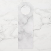 'Cheers' Classy Elegant Script Marmeren bruiloft Flessenhanger (Achterkant)