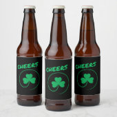 Cheers, Clover, Shamrock, Irish Green, St Patricks Bier Etiket (Flessen)
