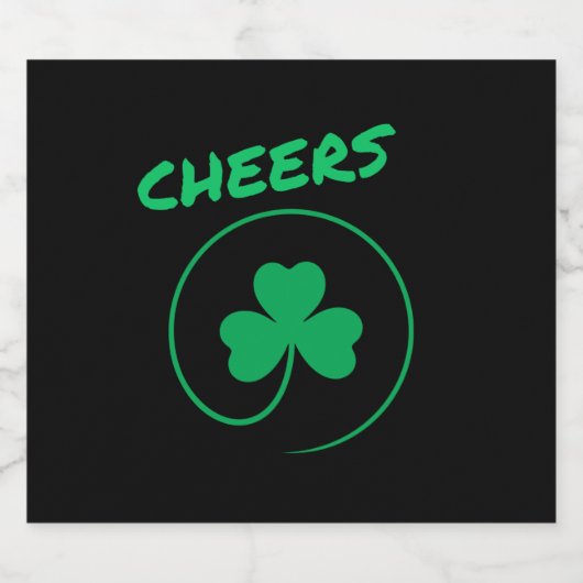 Cheers, Clover, Shamrock, Irish Green, St Patricks Bier Etiket (Enkel label)