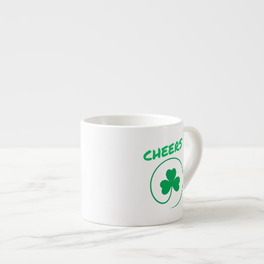 Cheers Clover Shamrock Irish Green St Patricks Day Espresso Kop (Voorkant rechts)