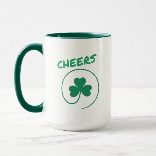 Cheers Clover Shamrock Irish Green St Patricks Day Mok (Links)