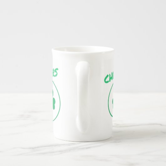 Cheers Clover Shamrock Irish Green St Patricks Day Porselein Kop (Achterkant)