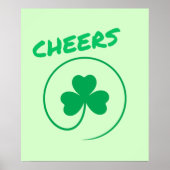 Cheers Clover Shamrock Irish Green St Patricks Day Poster (Voorkant)