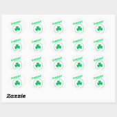 Cheers Clover Shamrock Irish Green St Patricks Day Ronde Sticker (Vel)