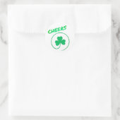Cheers Clover Shamrock Irish Green St Patricks Day Ronde Sticker (Tas)