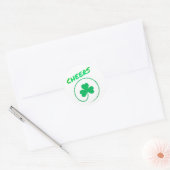 Cheers Clover Shamrock Irish Green St Patricks Day Ronde Sticker (Envelop)