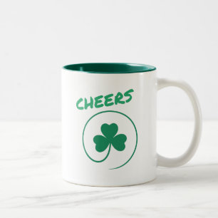 Cheers Clover Shamrock Irish Green St Patricks Day Tweekleurige Koffiemok