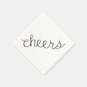Cheers Cocktail Napkin Bar Art Housewarming Servetten
