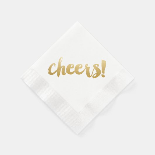 Cheers! Cocktail servetten - Goud (Hoek)