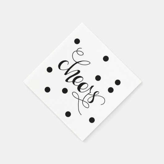 Cheers Cocktail servetten Set zwart en wit (Hoek)