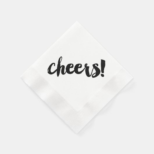 Cheers! Cocktail servetten - Zwart (Hoek)