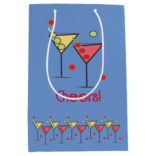 Cheers! Cocktails Middelgrote Gift Bag Medium Cadeauzakje (Voorkant)