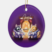 CHEERS! COCOA CATS van Jeff Willis Art Keramisch Ornament (Links)