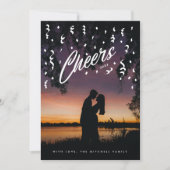 Cheers Confetti op nieuwjaarsfoto Feestdagenkaart (Voorkant)