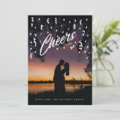 Cheers Confetti op nieuwjaarsfoto Feestdagenkaart (Staand voorkant)