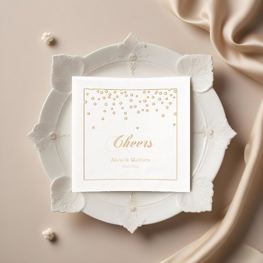Cheers Confetti Wedding Jubileum Folie Servetten
