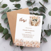 Cheers cream rozen bloemen verjaardagsuitnodiging