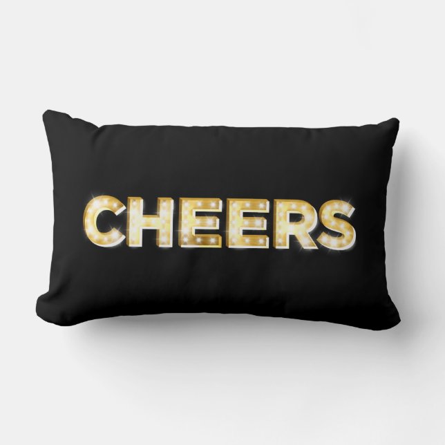 Cheers Cushion in Black Kussen (Voorkant)