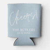 Cheers! Custom Dusty Blue Wedding Koelbox Blikjeskoeler (Voorkant)